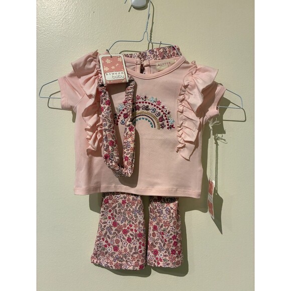 NWT Btween Baby Shirt & Pants Outfit - Pink Floral - 12M - Picture 1 of 4